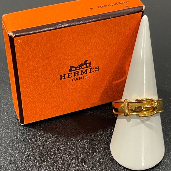 Hermes Knot Scarf Ring Gold (JB1255) - Picture 2 of 3